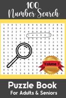 100 Number Search Puzzle Book For Adults & Seniors
