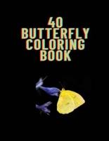 40 Butterfly Coloring Book