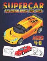 Supercar Coloring Book for Kids Ages 4-8