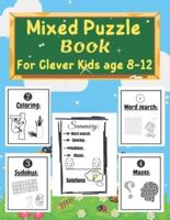 Mixed Puzzle Book for Clever Kids Age 8-12
