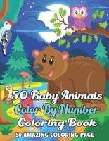 50 Baby Animals Color By Number Coloring Book