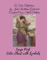 A Fair Reflection by John William Godward Counted Cross Stitch Pattern