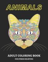 Animals Adult Coloring Book for Stress Relieving