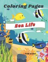 Sea Life Coloring Pages for Kids Ages 4-8: Featuring handmade illustrations of underwater world: Fish, Dolphins, Sharks, Turtles, Whales and other Marine Creatures. Great fun for kids, preschoolers.