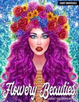 Adult Coloring Book   Flowery Beauties: Stress Relief Coloring Book for Adults with Flowers Patterns and Beautiful Woman Portrait   Perfect Coloring Book for Adults Relaxation
