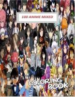 100 Anime Mixed Coloring Book