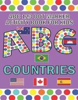 ABC 123 Dot Marker Activity Book For Kids - Countries
