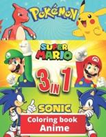 3 in 1 Anime Coloring Book
