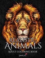 Realistic Animals: An Adult Coloring Book with beautiful illustrations of lions, tigers, wolves, koalas, parrots, dogs, cats, and much more