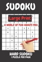 Sudoku Large Print Hard 1 Puzzle Per Page: Hard sudoku Large print created by experts for experts. Hard sudoku puzzles for adults large print in a compact book. Easy on the EYES hard on the brain.
