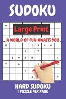 Sudoku Large Print Hard 1 Puzzle Per Page: Hard sudoku Large print created by experts for experts. Hard sudoku puzzles for adults large print in a compact book. Easy on the EYES hard on the brain.