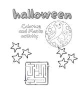 halloween coloring and mazes activity : Halloween Activity Book for Kids Ages 4-8