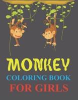 Monkey Coloring Book For Girls: Monkey Coloring Book
