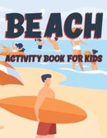 Beach Activity Book For Kids: summer themed coloring pages shadow matching