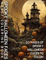 Spooky Halloween Faces Adult Coloring Book