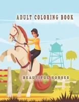 Adult Coloring Book Beautiful Horses