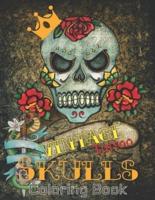 Vintage Tattoo Skulls - Coloring Book