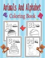 Animal And Alphabet Coloring Book