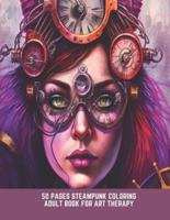 50 Pages Steampunk Coloring Adult Book for Art Therapy