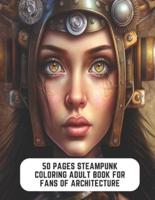 50 Pages Steampunk Coloring Adult Book for Fans of Architecture
