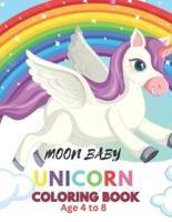 Moon Baby Unicorn Coloring Book