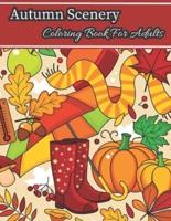 Autumn Scenery Coloring Book For Adults
