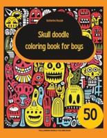 Skull Doodle Coloring Book for Boys