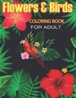 Flower And Bird Coloring Book For Adult