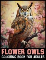 Flower Owl Coloring Book for Adults