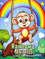 Rainbow and Animals Coloring Book for Kids