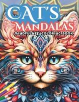 Stress Relief Cat's Mandalas, Mindful Coloring for Relaxation