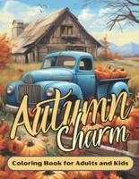 Autumn Charm Coloring Book for Adults and Kids