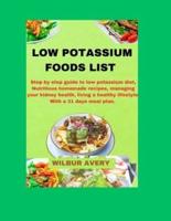 Low Potassium Food List