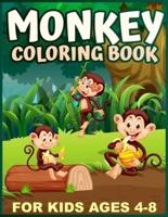 Monkey Coloring Book for Kids Ages 4-8