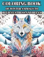 Coloring Book of Winter Animals to Relieve Stress and Relax for Adult