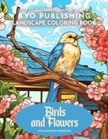 Nature Coloring Book Birds and Flowers Coloring