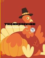 Thanksgiving Coloring Book For Kids Ages 3-5