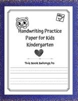 Handwriting Practice Paper for Kids Kindergarten