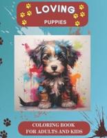 Loving Puppies Coloring Book For Adults And Kids