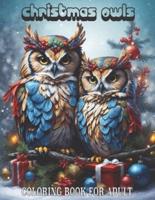 Christmas Owls Coloring Book For Adult
