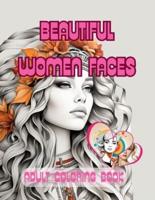 Beautiful Women Faces Adult Coloring Book