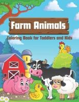 Farm Animals Coloring Book for Toddlers and Kids