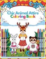Chic Animal Attire Coloring Book for Kids Ages 4-8