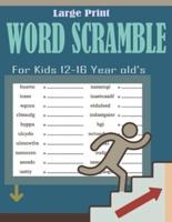 Large Print Word Scramble For Kids 12-16 Year Old's