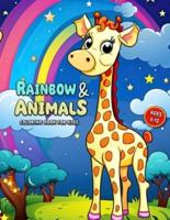 Rainbow and Animal Coloring Book for Kids