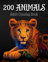 200 Animals Coloring Book Adult