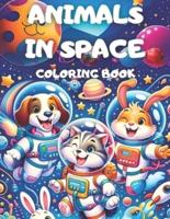 Animals in Space Coloring Book for Kids