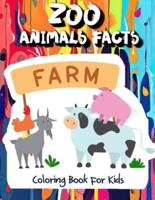 Zoo Animals Facts Farm Coloring Book for Kids