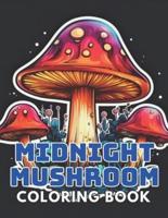 Midnight Mushroom Coloring Book For Adults