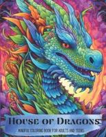 House of Dragons Mindful Coloring Book for Adults and Teens